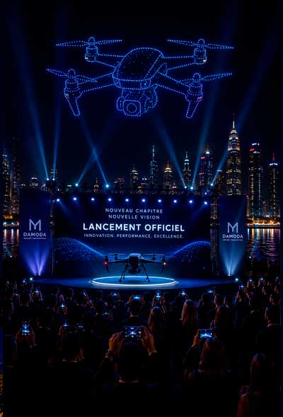 Spectacle de drones - marques et lancements