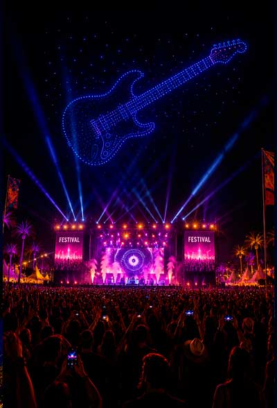 Spectacle de drones - festivals et concerts